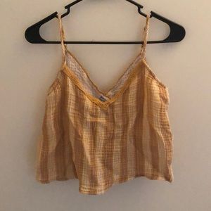 aerie summer golden yellow & cream top